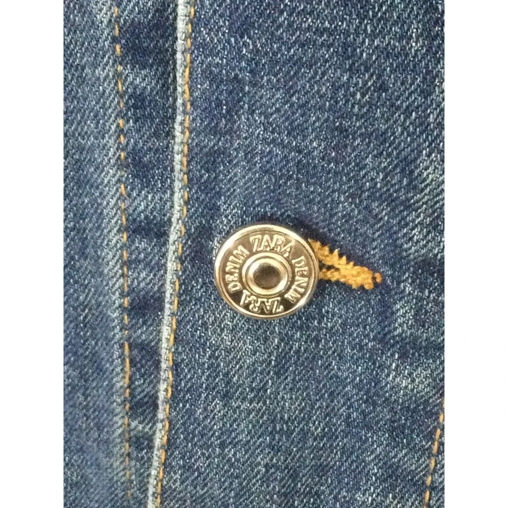 Zara Denim Jacket Mens M Trucker Bomber‎ Celebrate Your Friendships Distressed